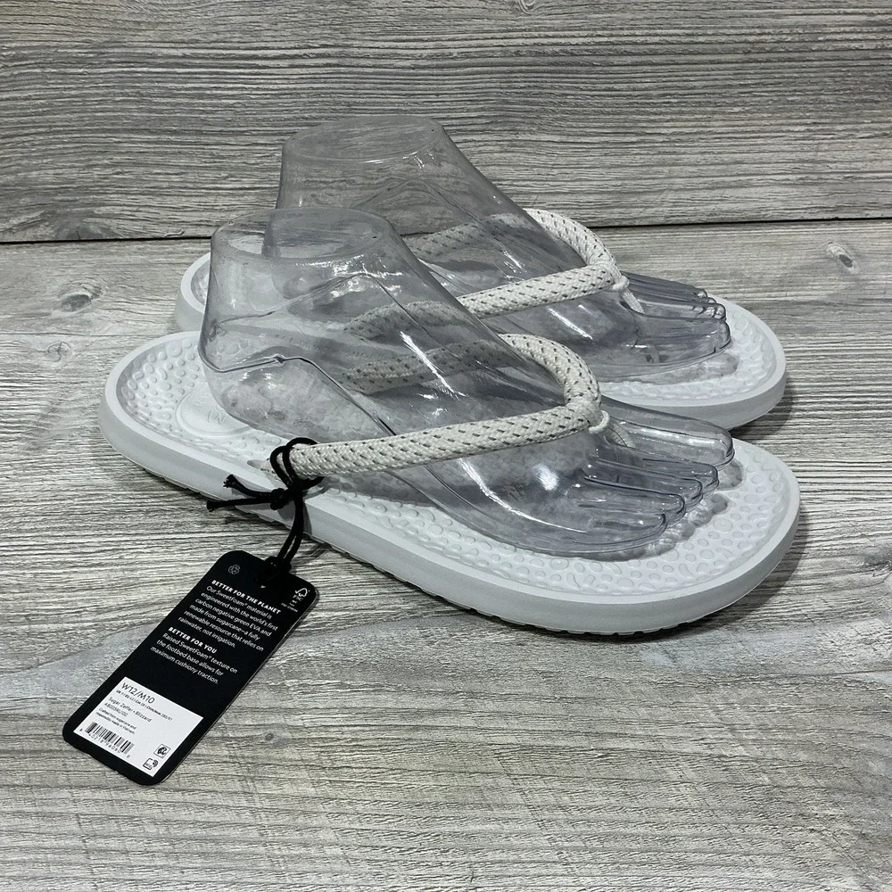 Allbirds Sugar Zeffer Flip Flops Sandals White Summer Size Mens 10 Womens 12 NWT
